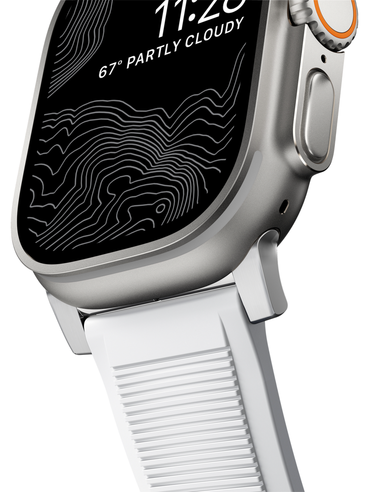 Nomad Rugged Band - 46/49mm - White - Silver Hardware - Limited Edition