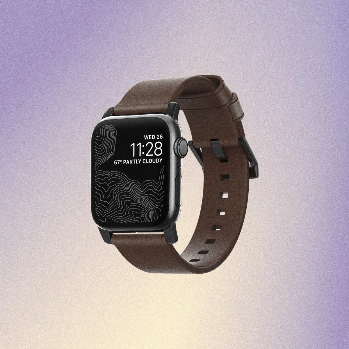 Nomad Modern Band with Horween Leather - 46/49mm - Black Hardware - Brown