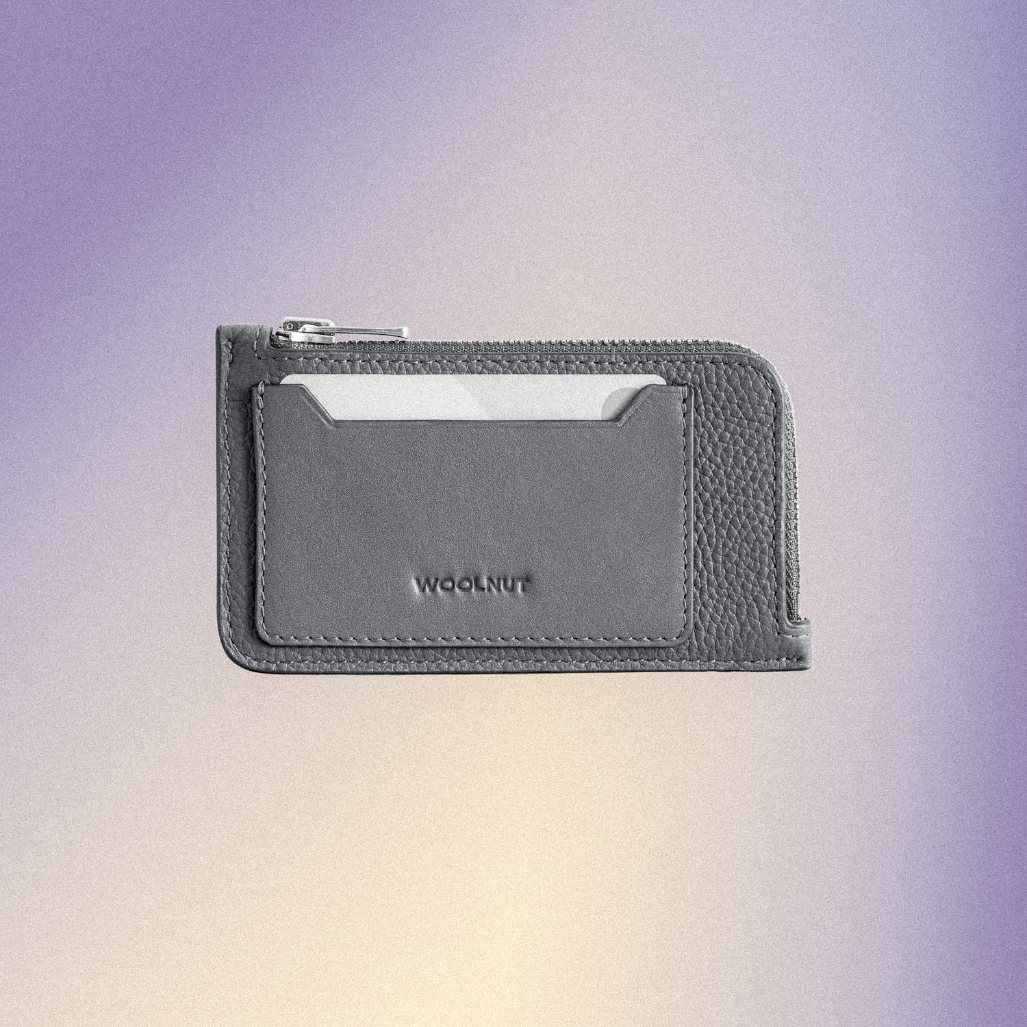 Woolnut Leather Folio Wallet - Grey