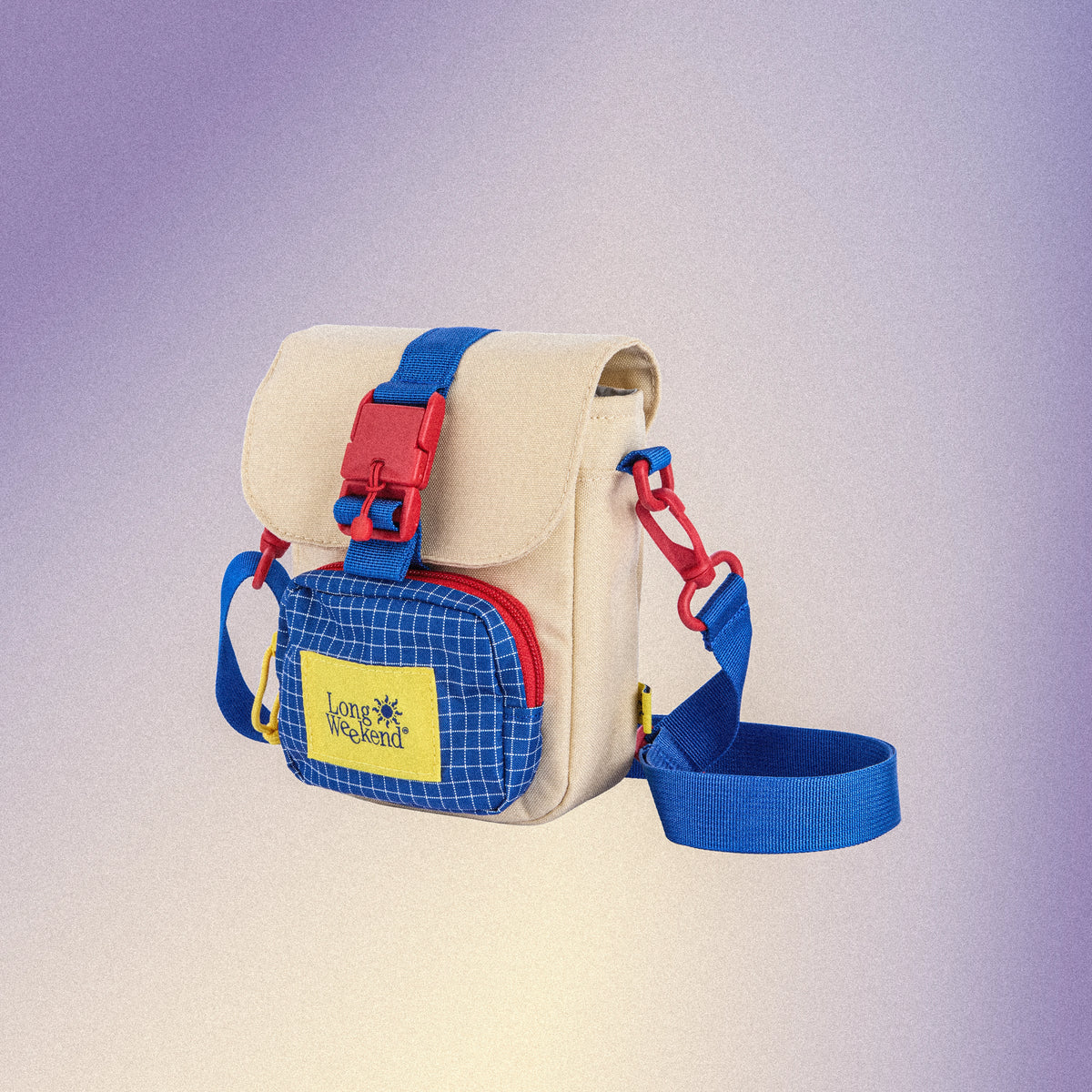 Long Weekend Crossbody Camera Pouch - Creme Multi