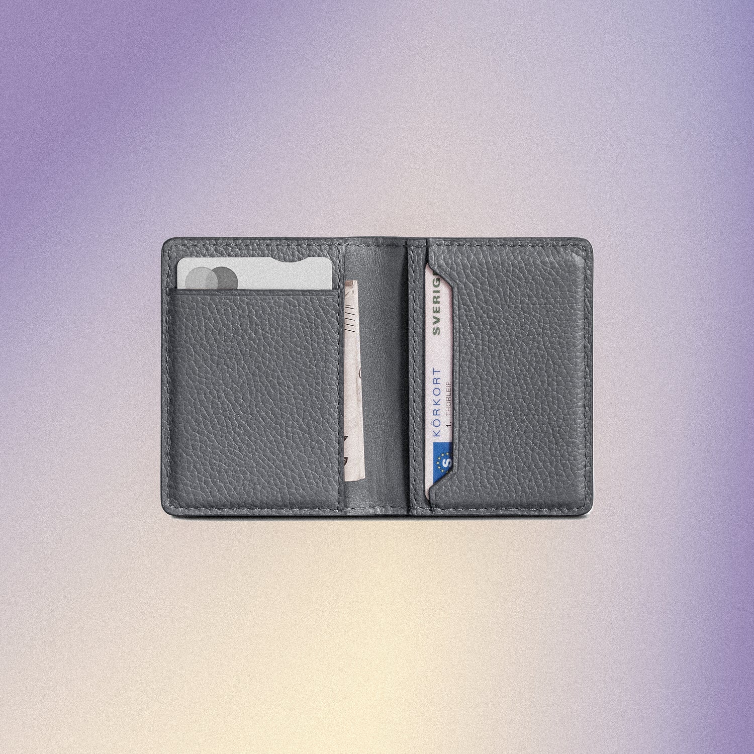 Woolnut Leather Wallet - Grey