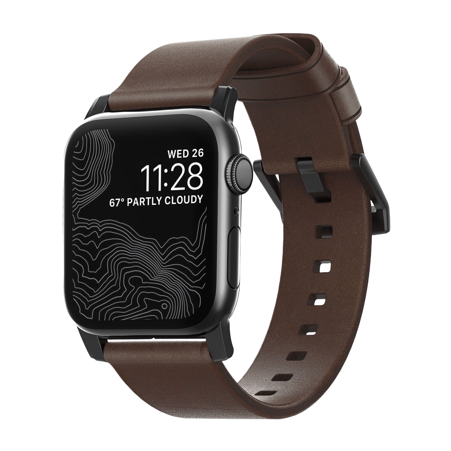 Nomad Modern Band - Horween Leather - 46/49mm - Black Hardware - Brown